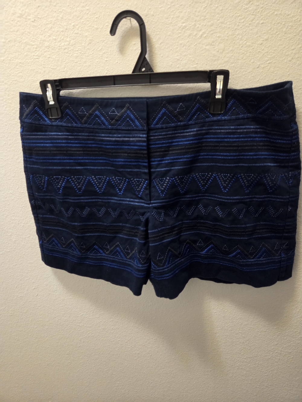 White House Black Market Navy Embroidered High-Rise Shorts